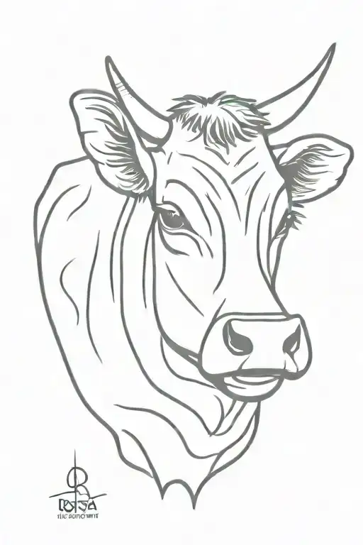 Rosa Happiness Cow Drawing