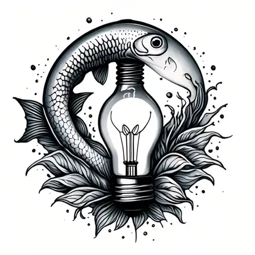 Lightbulb Inside Of A Beautiful Fish