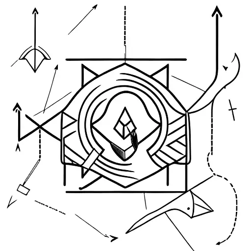 Arrow With Coordinates As Base And An Airplain As Tip
