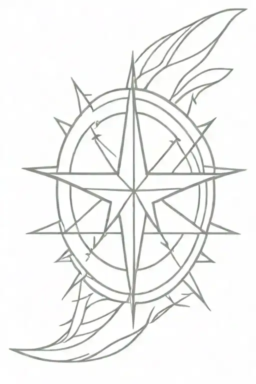 A Stylized Compass Rose With A Running Track As The Directional Arrows
