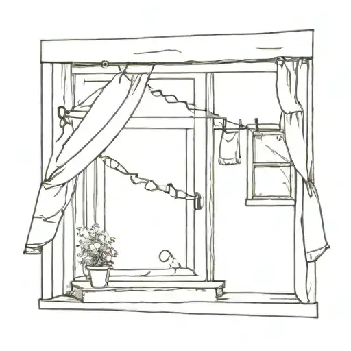 Italian Window With Clothesline