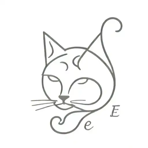 Cat And Letters E