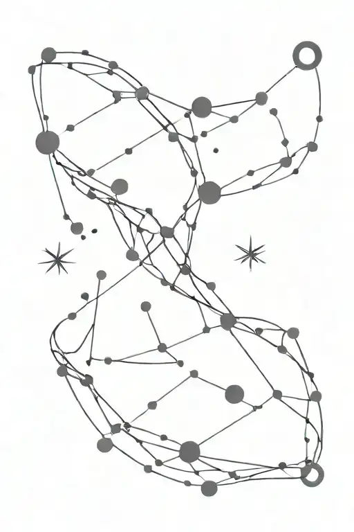 Saggitarius And Aries Constellation Intertwined As A Starry Constellation