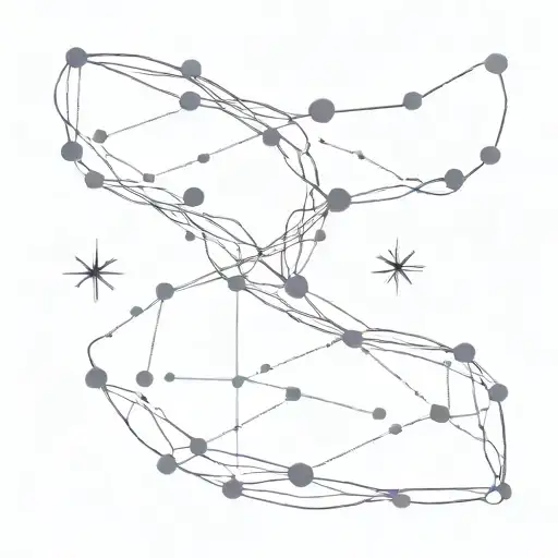 Saggitarius And Aries Constellation Intertwined As A Starry Constellation