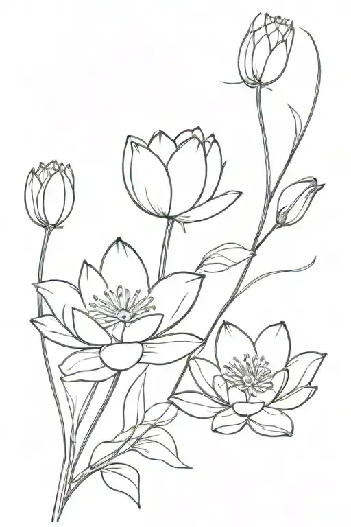 Make A Water Lily And Sweet Pea Flower Mix But Make It Minimal And Dainty