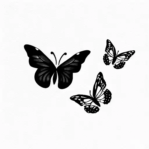 Sister Tattoo With Butterfly