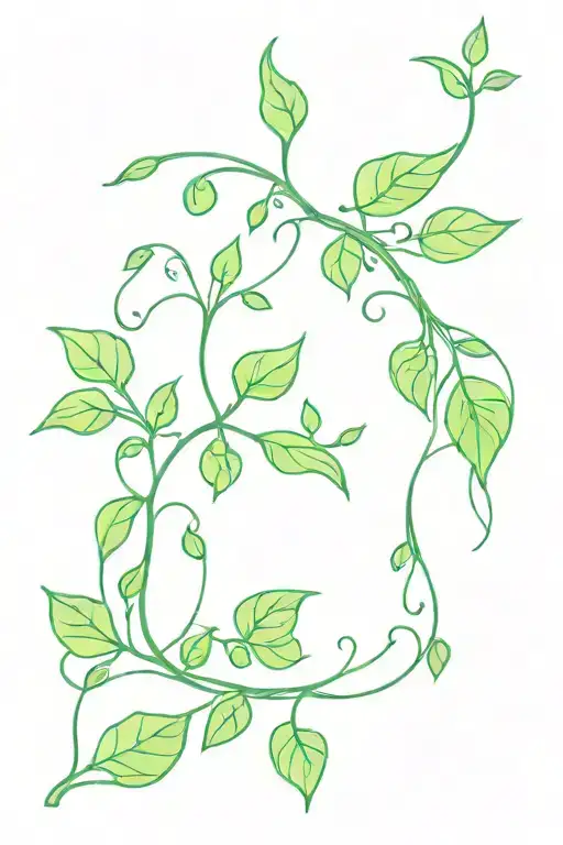 Green Vine Growing With Leaves
