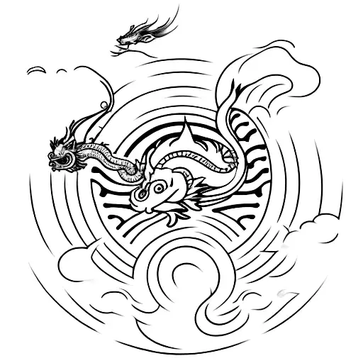 A Koi Fish With Dragon Head