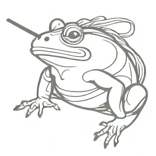 Samurai Frog Smoking
