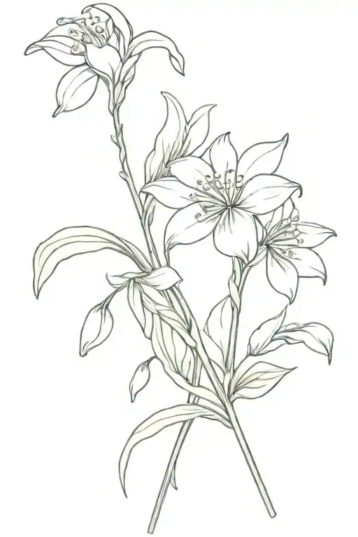 Snowdrop And Rose Intertwined