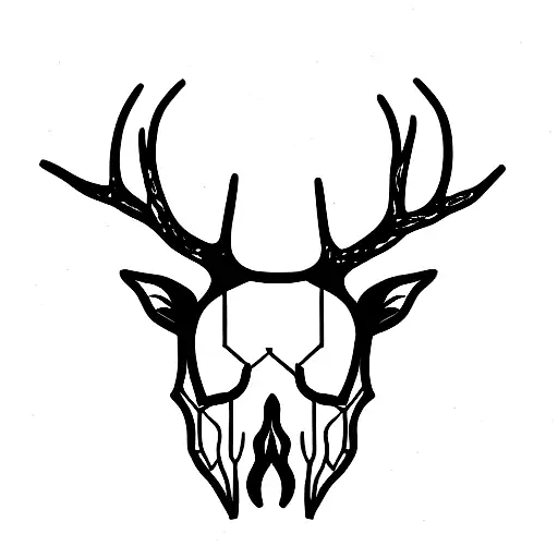Deer Skull Wearing A Crown Of Thorns
