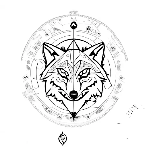 Wolf With Compass