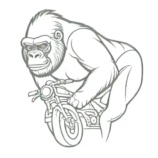 Gorilla On Motorbike