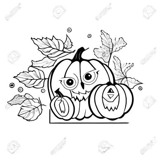 Letter A With A Blue Bird And A Pumpkin