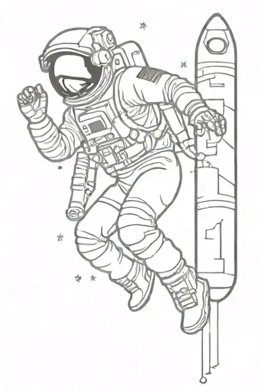 Astronaut Floating In Space