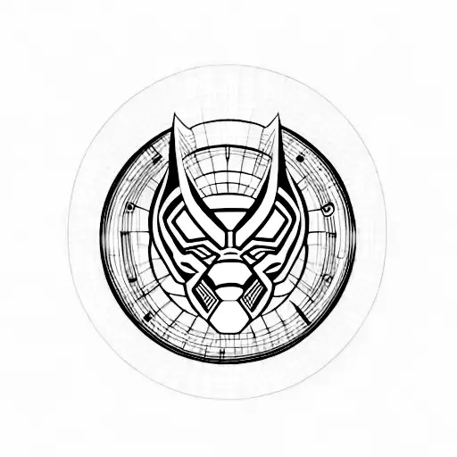 Musical Notes Forming The Shape Of A Black Panther