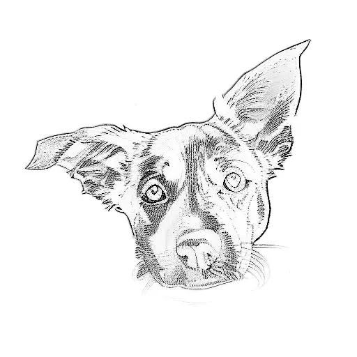 A Black And White Dog