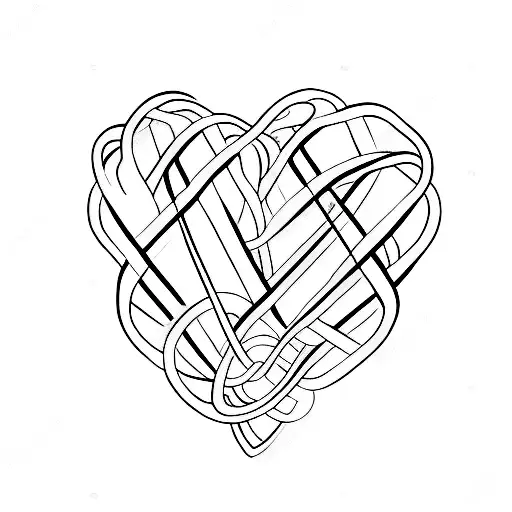 A Minimalist Tattoo Of Intertwined Dna Strands Forming A Heart Shape