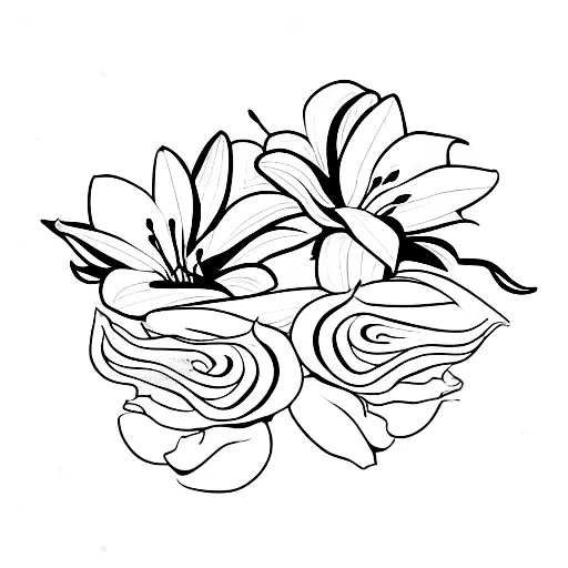 Lily Flower And Eucalyptus