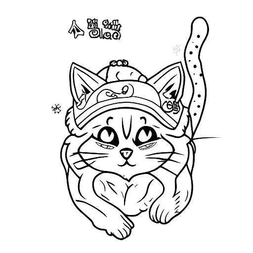 Cute Chibi Black Cat Scared Holding Both Paws Up