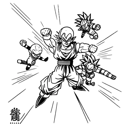 Dragon Ball Characters In A Minimalistic Style