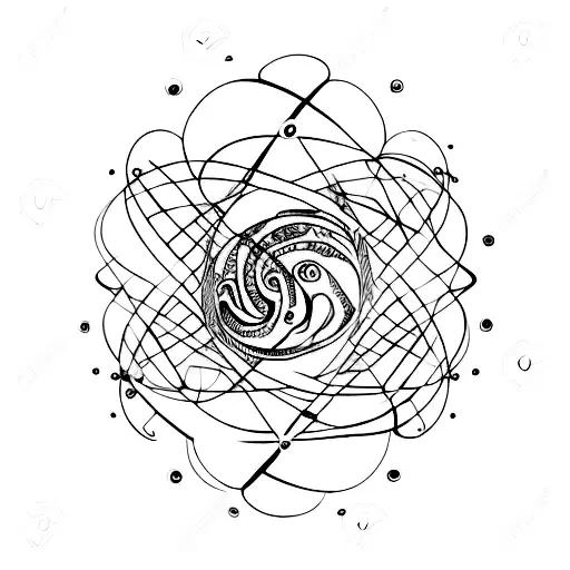 An Abstract Representation Of The Milky Way Merging With A Planet