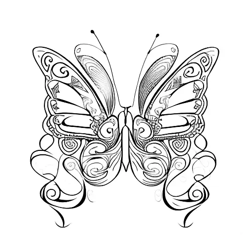 Butterfly Silhouette Of Skull In Wings