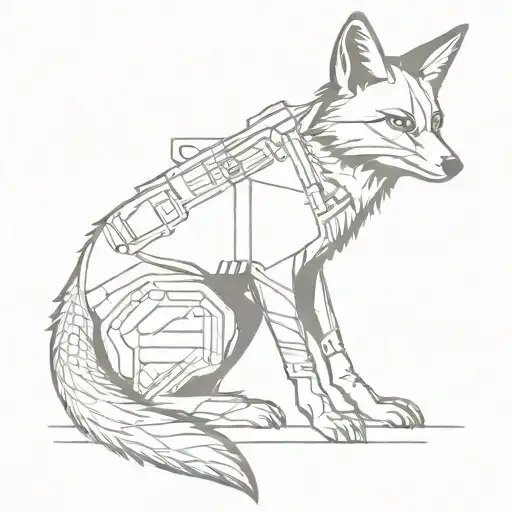 Fox With Tactical Gear And Machine Gun