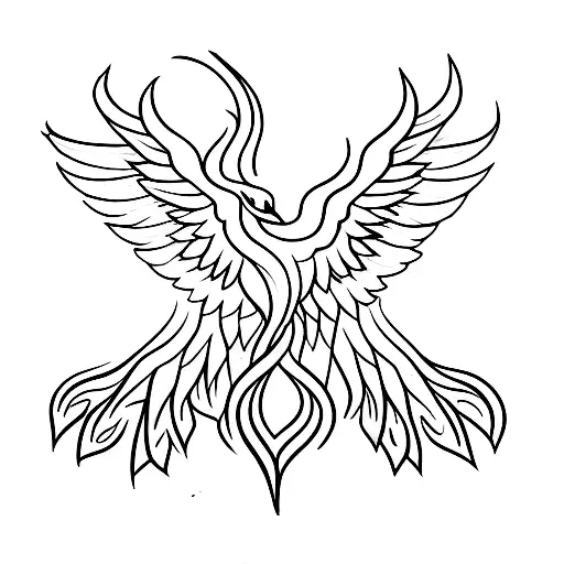 Phoenix With Spread Wings