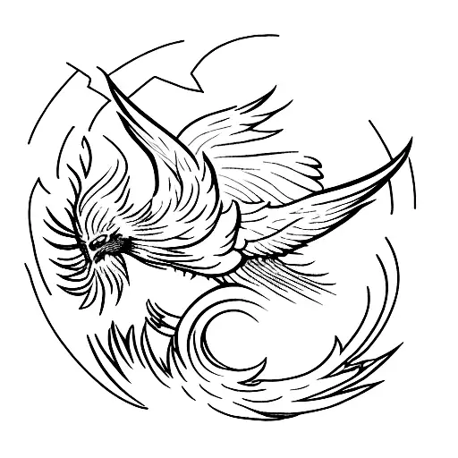 Phoenix With Spread Wings