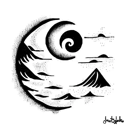 Moon With Wave