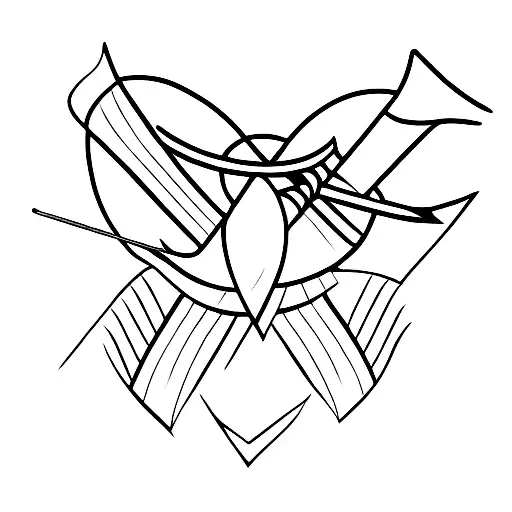 Create A Minimalist Tattoo Of An Arrow Piercing Through An Avatar Silhouette