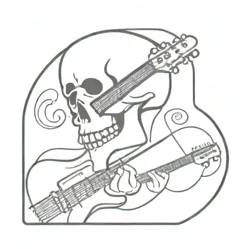 A Skull Playing An Electric Guitar