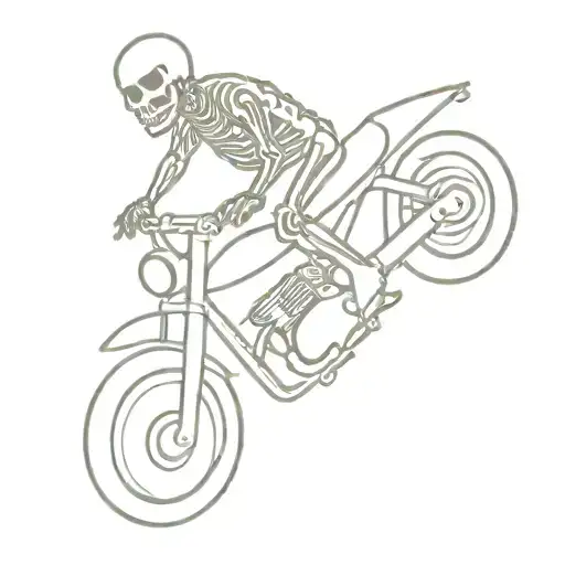 Skeleton Riding Motorcycle