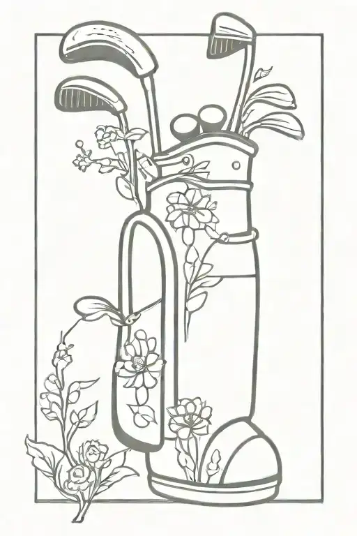 Golf Bag With Flowers Growing