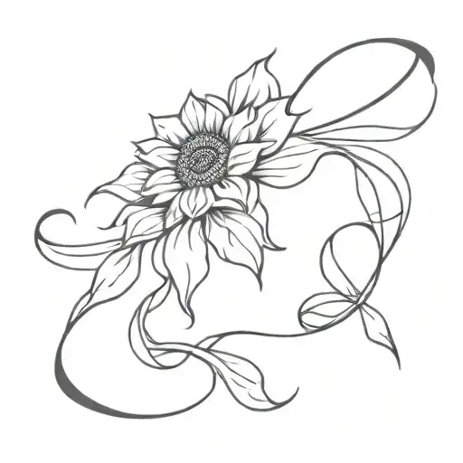 Ribbon And Sunflower