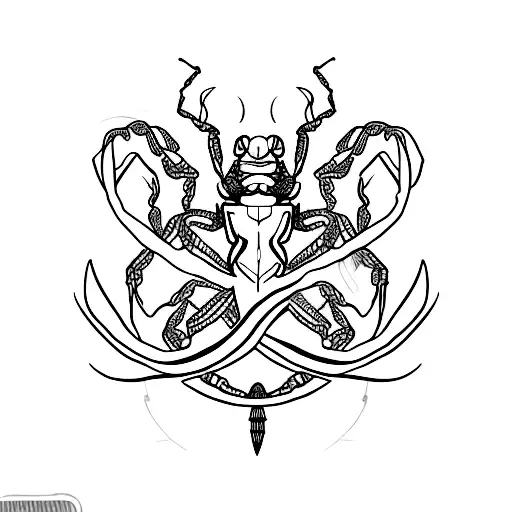 Urus Rune With A Lady Figure But The Lady Got A Face Of A Scorpion And His Stinger Too