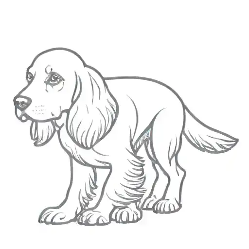 Outline Of A Working Cocker Spaniel Dog