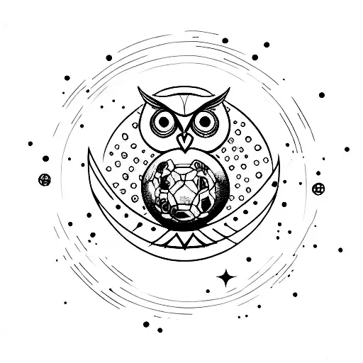 A Cosmic Owl Playing Soccer In Outer Space