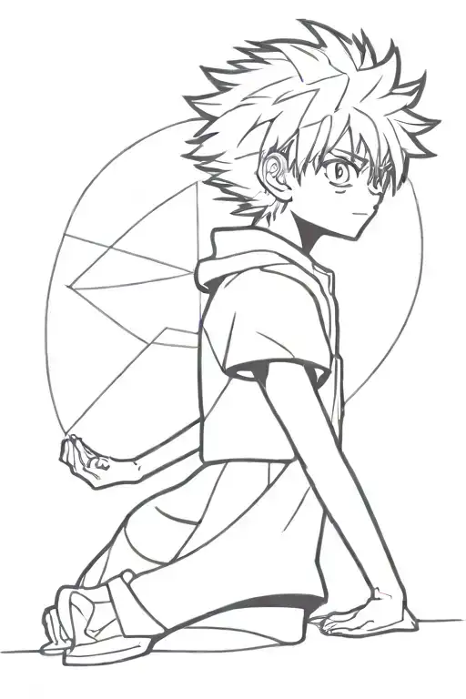 An Abstract Representation Of Killua From Hunter X Hunter