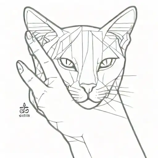 Geometry On The Hand And Paw Of A Cat