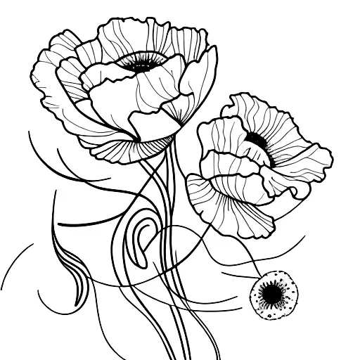 Poppies With Daisy And Lavender