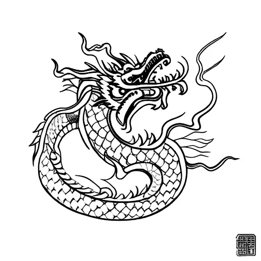 Chinese Dragon With Floral Details