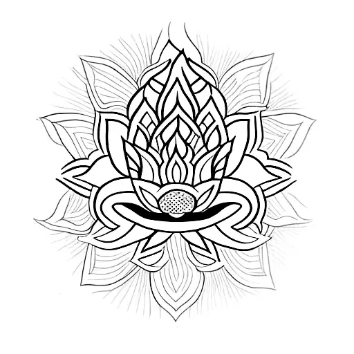 Aum Ganesh And Lotus
