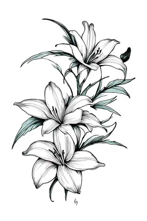 Sparrow And Lily Flower Bouquet