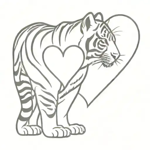 Baby Tiger Hold Heart Shape