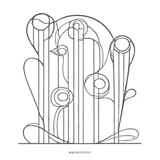 Abstract Family Of Four Rennie Mackintosh Style