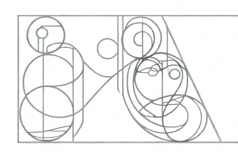 Abstract Family Of Four Holding Hands Rennie Mackintosh Style Tattoo Long