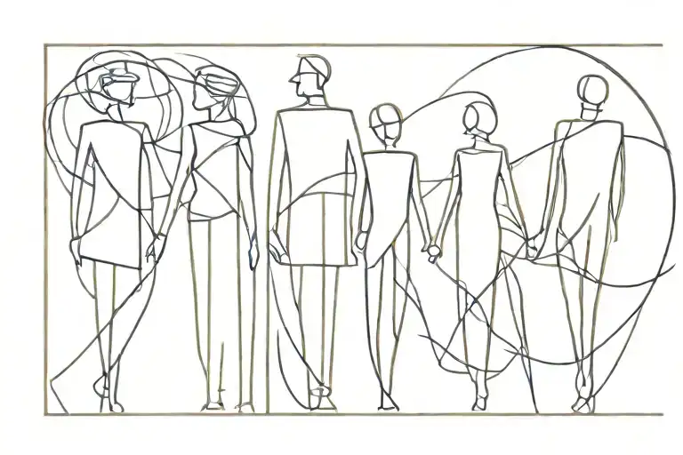 Abstract Family Of 4 Silhouette Rennie Mackintosh