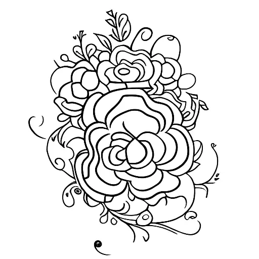 Flowers And Triplet Music Note